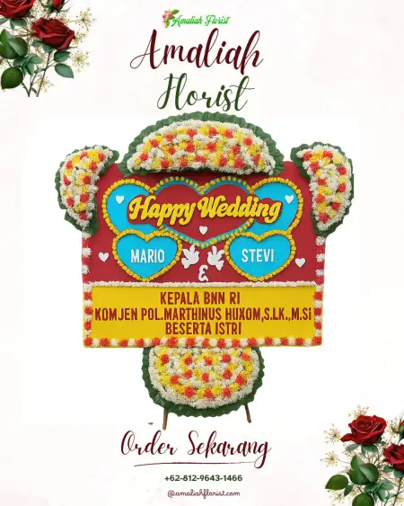 Papan Bunga Pernikahan Sambutan